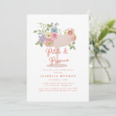 フローラ花びらとプロセッコブライダルシャワー 招待状 (スタンド正面)