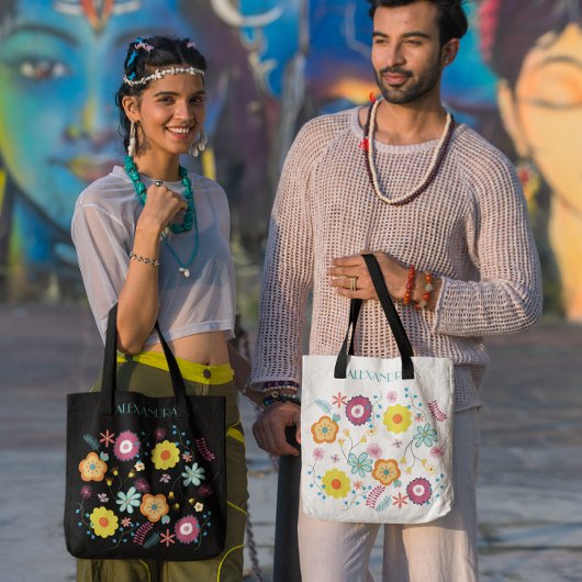 フローラ花カラフル力 トートバッグ