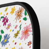 フローラ花デザイン模様 ピックルボールラケット (左詳細)