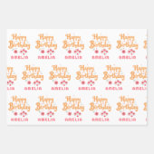 フローラ花ハッピーバースデー手錠 ラッピングペーパーシート (正面2)