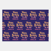 フローラ花ハッピーバースデー手錠 ラッピングペーパーシート (正面2)