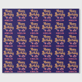 フローラ花ハッピーバースデー手錠 ラッピングペーパー (フラット)