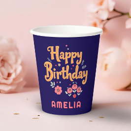 フローラ花ハッピーバースデー手錠 紙コップ