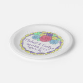 フローラ花バラブライダルシャワー結婚ズケーキ ペーパープレート (アングル)