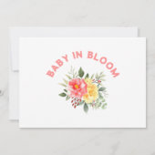フローラ花ベビー開花植物赤ちゃんシャワー サンキューカード (裏面)