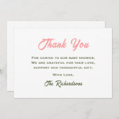 フローラ花ベビー開花植物赤ちゃんシャワー サンキューカード (正面/裏面)