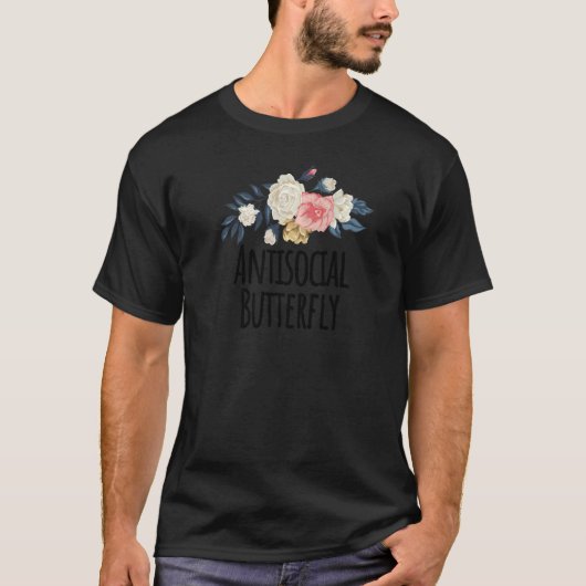 フローラ花反社会的バタフライフローラ Tシャツ (正面)