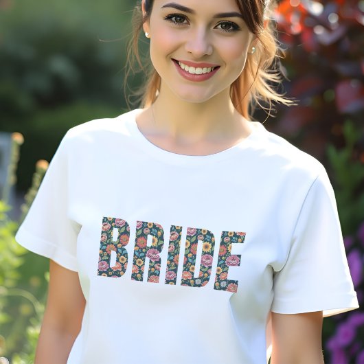 フローラ花嫁タイポグラフィバチェロレッテ結婚式 トライブレンドＴシャツ