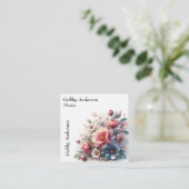 フローラ花屋 スクエア名刺 (スタンド正面)