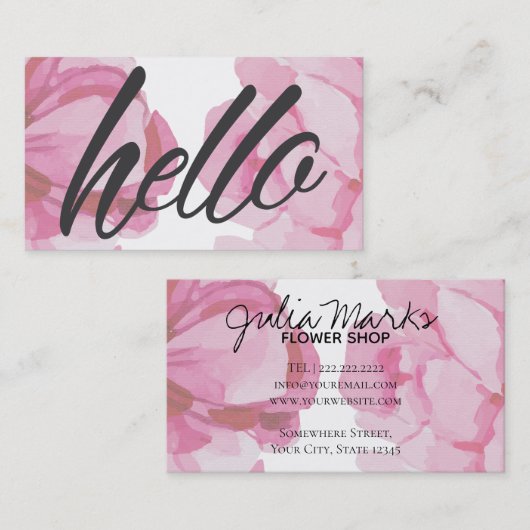 フローラ花屋 名刺 (正面/裏面)