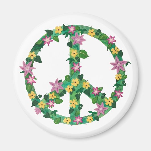 フローラ花平和サイン磁石 マグネット (正面)