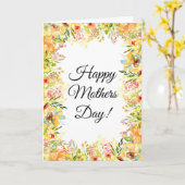 フローラ花幸せ母かわいらし日かわいい母 カード (黄色い花)