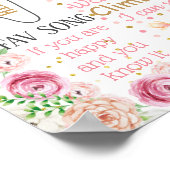 フローラ花最初の誕生日のサインと写真 ポスター (角)