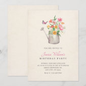 フローラ花束誕生日 招待状 (正面/裏面)