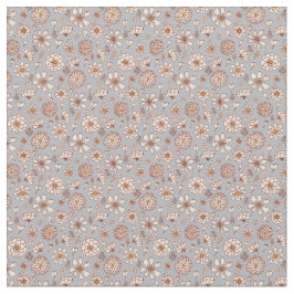 フローラ花柄グレー背景ファブリック ファブリック