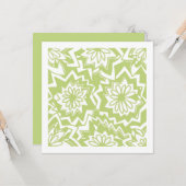 フローラ花火パターン緑空白の白 カード (正面/裏面インサイチュ)
