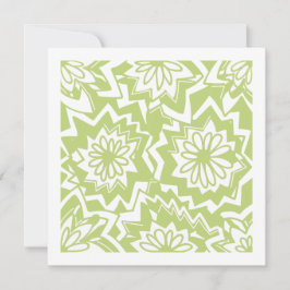 フローラ花火パターン緑空白の白 カード