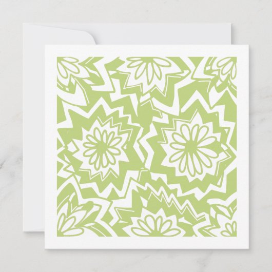 フローラ花火パターン緑空白の白 カード (正面)