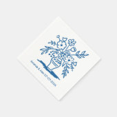 フローラ花瓶スケッチカスタムウェディング婚約 スタンダードカクテルナプキン (角)