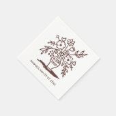 フローラ花瓶スケッチカスタムウェディング婚約 スタンダードカクテルナプキン (角)