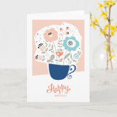 フローラ花瓶誕生日カード カード (黄色い花)