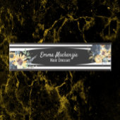 フローラ花白黒オフィスドアの看板 サインプレート