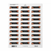 フローラ花白黒差出人住所 ラベル (フルシート)