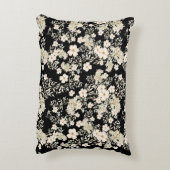 フローラ花野葉花黒背景 アクセントクッション (裏面(縦))
