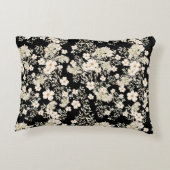フローラ花野葉花黒背景 アクセントクッション (裏面)
