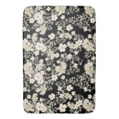 フローラ花野葉花黒背景 バスマット (正面縦)