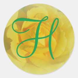 フローラ花3dモノグラムイエローローズ スクエアシール