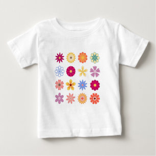 フローラ花、ヴィンテージ花、庭のフローラ ベビーTシャツ