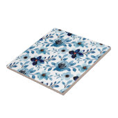 フローラ花(4.25 x 4.25)青い夏の花 タイル (側面)