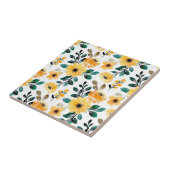 フローラ花(4.25 x 4.25)黄色植物性シック タイル (側面)
