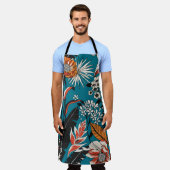 フローラ芸術的デコ：ヴィンテージのシームレスなパターン エプロン (着用した状態)