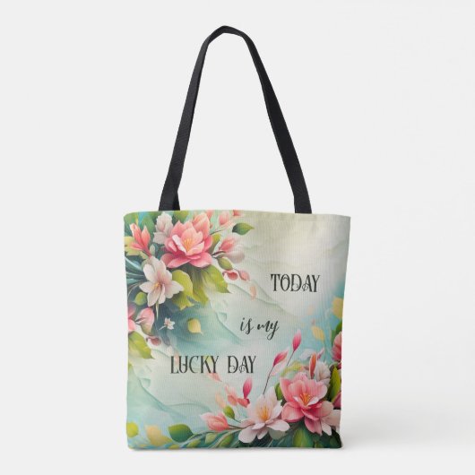 フローラ芸術的ハッピー引用文 トートバッグ (裏面)