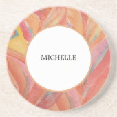 フローラ芸術的フェザーパステルウォーターカラー コースター (正面)