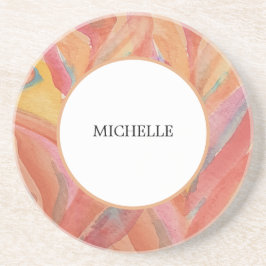 フローラ芸術的フェザーパステルウォーターカラー コースター