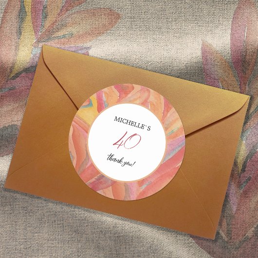 フローラ芸術的フェザーパステルウォーターカラー ラウンドシール