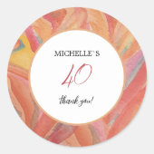 フローラ芸術的フェザーパステルウォーターカラー ラウンドシール (正面)