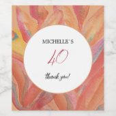 フローラ芸術的フェザーパステルウォーターカラー ワインラベル (シングルラベル)