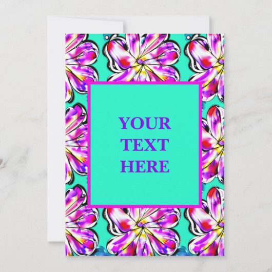 フローラ芸術的ボホウォーター色招待状デザイン 招待状 (正面)