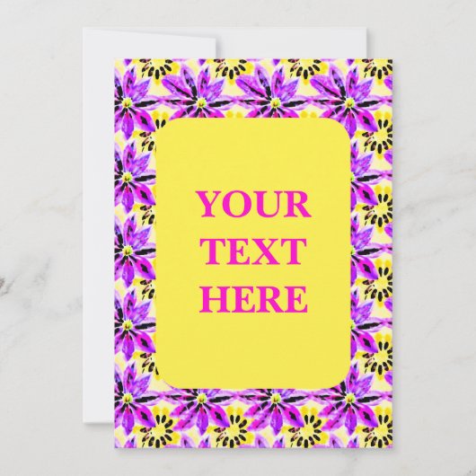 フローラ芸術的防法の水彩模様 招待状 (正面)