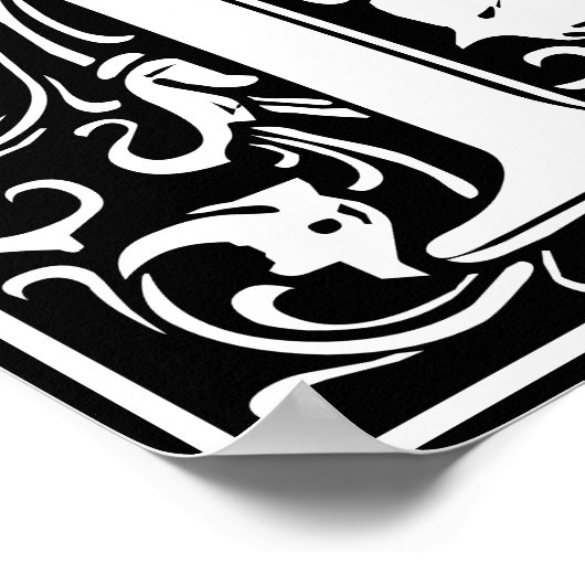 フローラ英字モノグラム文字F ポスター (角)