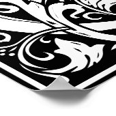 フローラ英字モノグラム文字G ポスター (角)