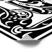 フローラ英字モノグラム文字R ポスター (角)