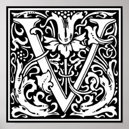 フローラ英字モノグラムV ポスター