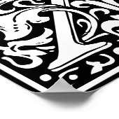 フローラ英字モノグラムX ポスター (角)