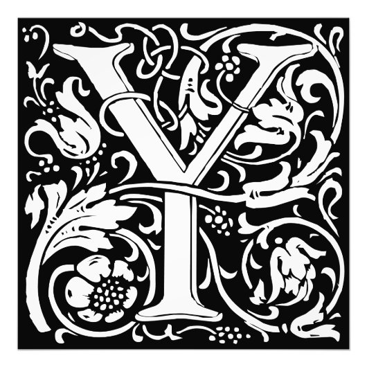 フローラ英字モノグラムY フォトプリント            (正面)