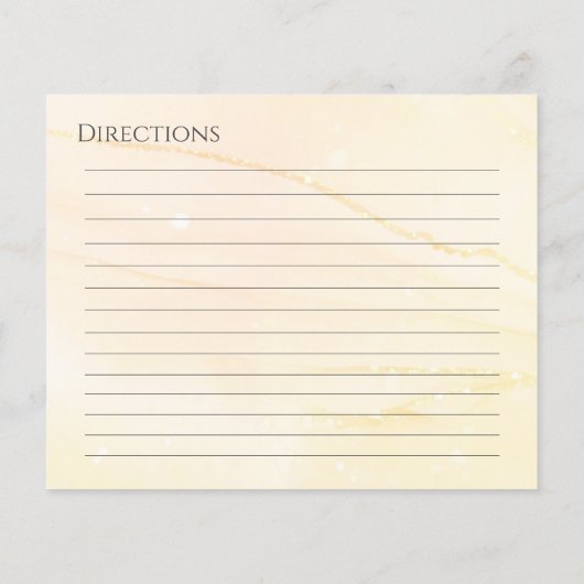 フローラ茶パーティーブライダルシャワーレシピカード (裏面)